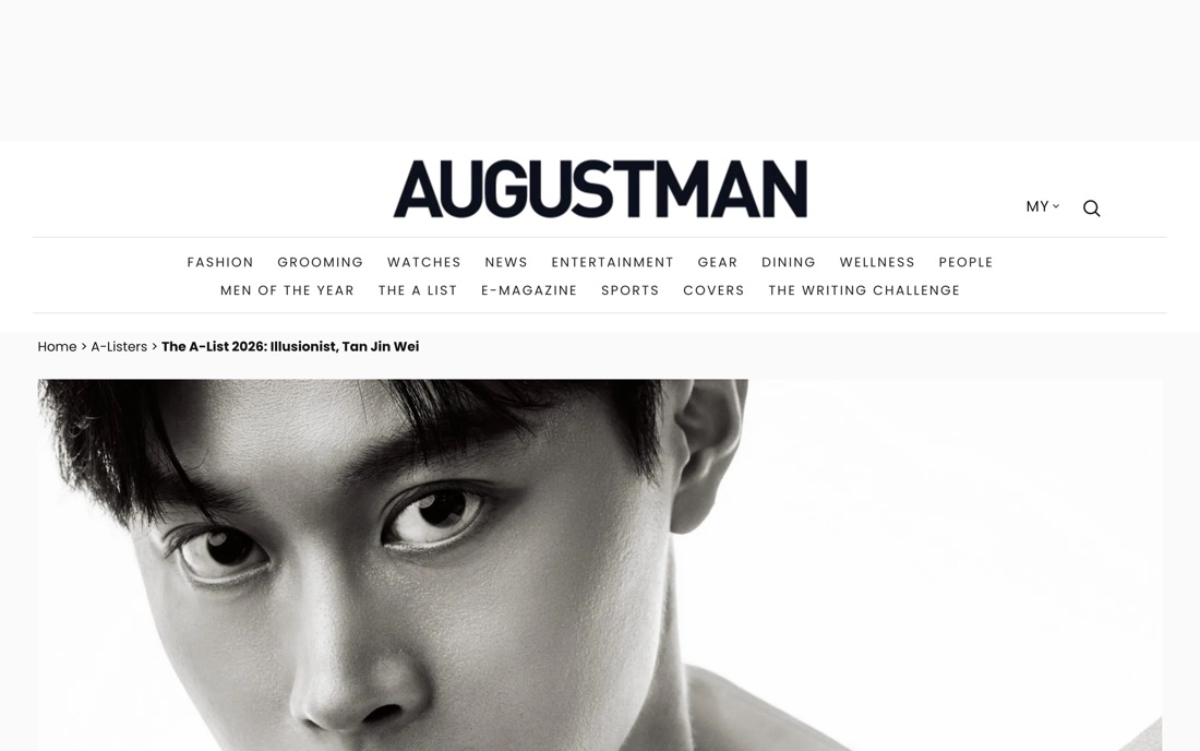 The AUGUSTMAN A-List 2026 feature on Tan Jin Wei