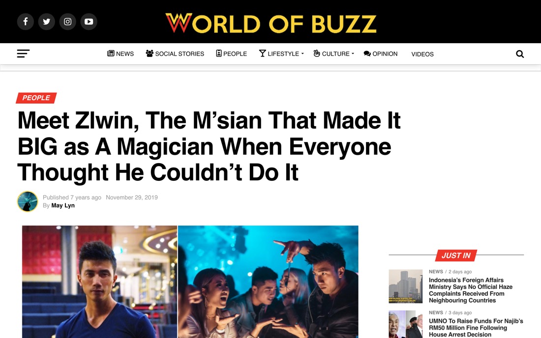 The World of Buzz article about Zlwin Chew